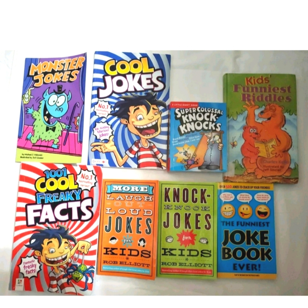 :* Mix lot of 8 kids children joke , knock knock jokes and riddles books . Funny